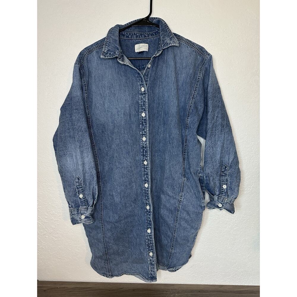 Universal Thread Dress Denim Womens Size Medium Western Button Down Pocket Shirt